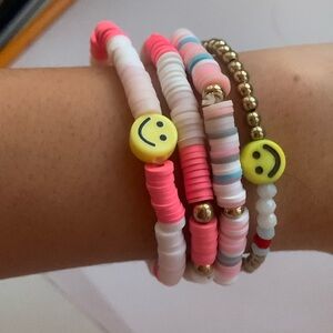 Bracelets pink and gold 4 pack preppy